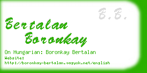 bertalan boronkay business card